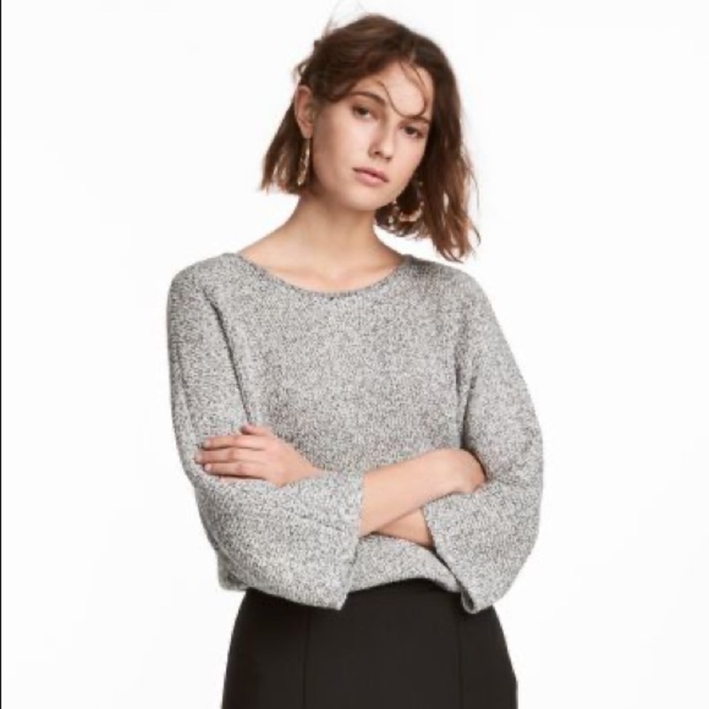 H&M Purl Knit 3/4 Sleeve Tunic Sweater